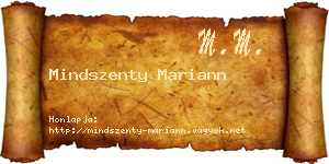 Mindszenty Mariann névjegykártya